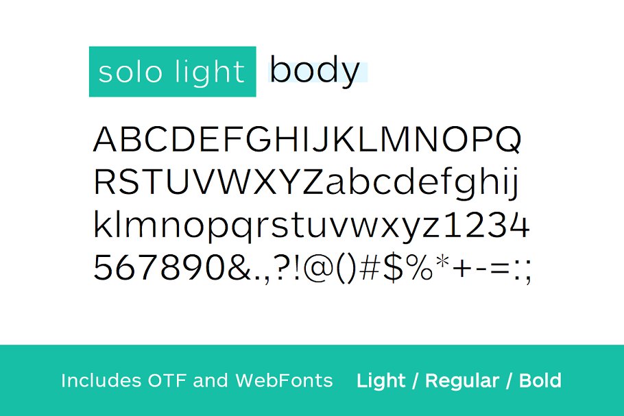 Przykład czcionki Solo Sans Light